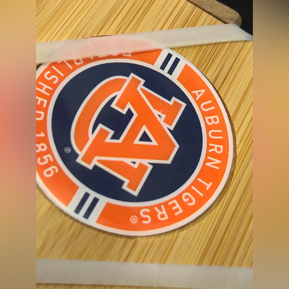 Auburn Tigers 4-Pack Wood Inlay Coaster Set with Holder - Picture 2 of 5